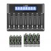 LiCB Rechargeable Batteries AA 2800mAh & AAA 1100mAh with Smart 8 Bay Battery Charger, 1.2V NiMH Battery, 8 Count - 4 AA and 4 AAA