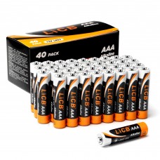 LiCB 40 Pack AAA Batteries, Long-Lasting Triple A Alkaline Batteries for Household
