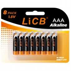 LiCB Alkaline AAA Batteries (8 Pack), 1.5V Long-Lasting Triple A Batteries for Household and Business