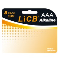 LiCB Alkaline AAA Batteries (8 Pack), 1.5V Long-Lasting Triple A Batteries for Household and Business
