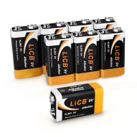LiCB Alkaline 9V Battery (8 pack), Long-Lasting 9 Volt Batteries Perfect for Smoke Detectors