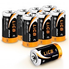 LiCB Alkaline C Batteries (8 Pack), 1.5 Volts Long-Lasting C Cell Batteries