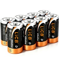 LiCB Alkaline D Batteries (8 pack), 1.5 Volts Long-Lasting D Cell Batteries