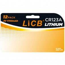 LiCB CR123A Lithium Batteries (12 Pack), 3 Volts High Capacity 123 Battery