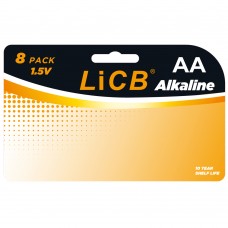 LiCB Alkaline AA Batteries 8 Pack, 1.5V Long-Lasting Alkaline Double A Battery