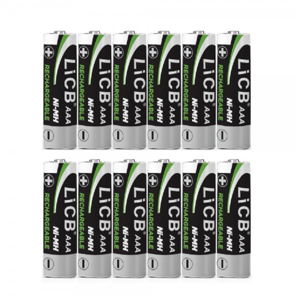 LiCB AAA Rechargeable Batteries, 1100mAh High Capacity Triple A Batteries 1.2V NiMH, Pack of 12