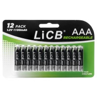 LiCB AAA Rechargeable Batteries, 1100mAh High Capacity Triple A Batteries 1.2V NiMH, Pack of 12